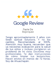Óptica swan google review card 1