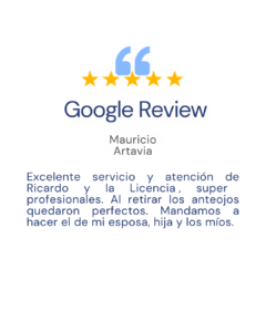 Óptica swan google review card 2