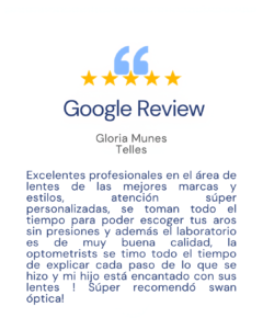 Óptica swan google review card 3